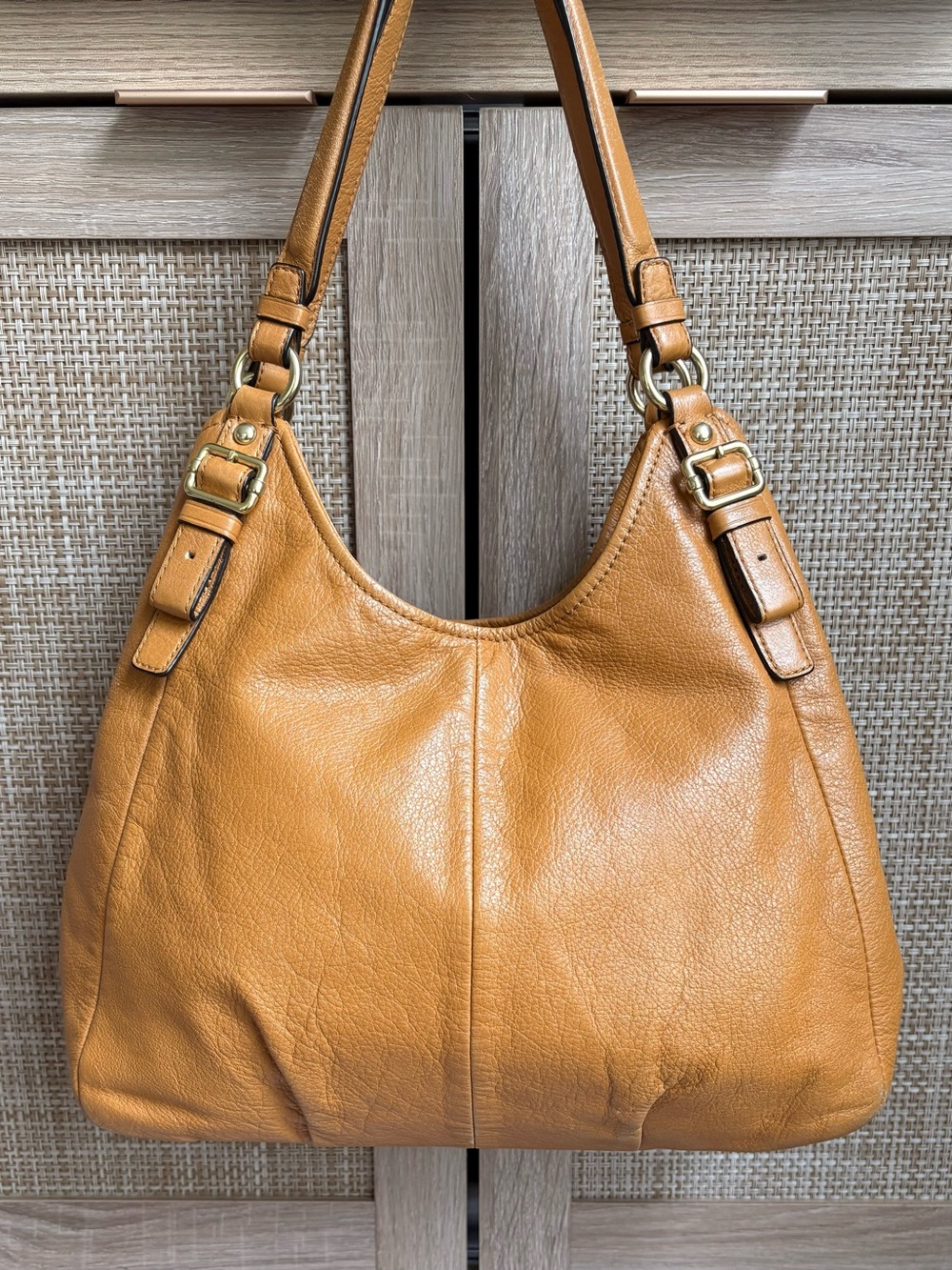 COACH Madison Maggie Mustard Yellow Leather Shoulder Bag Hobo Handbag 16503 - Picture 2 of 14